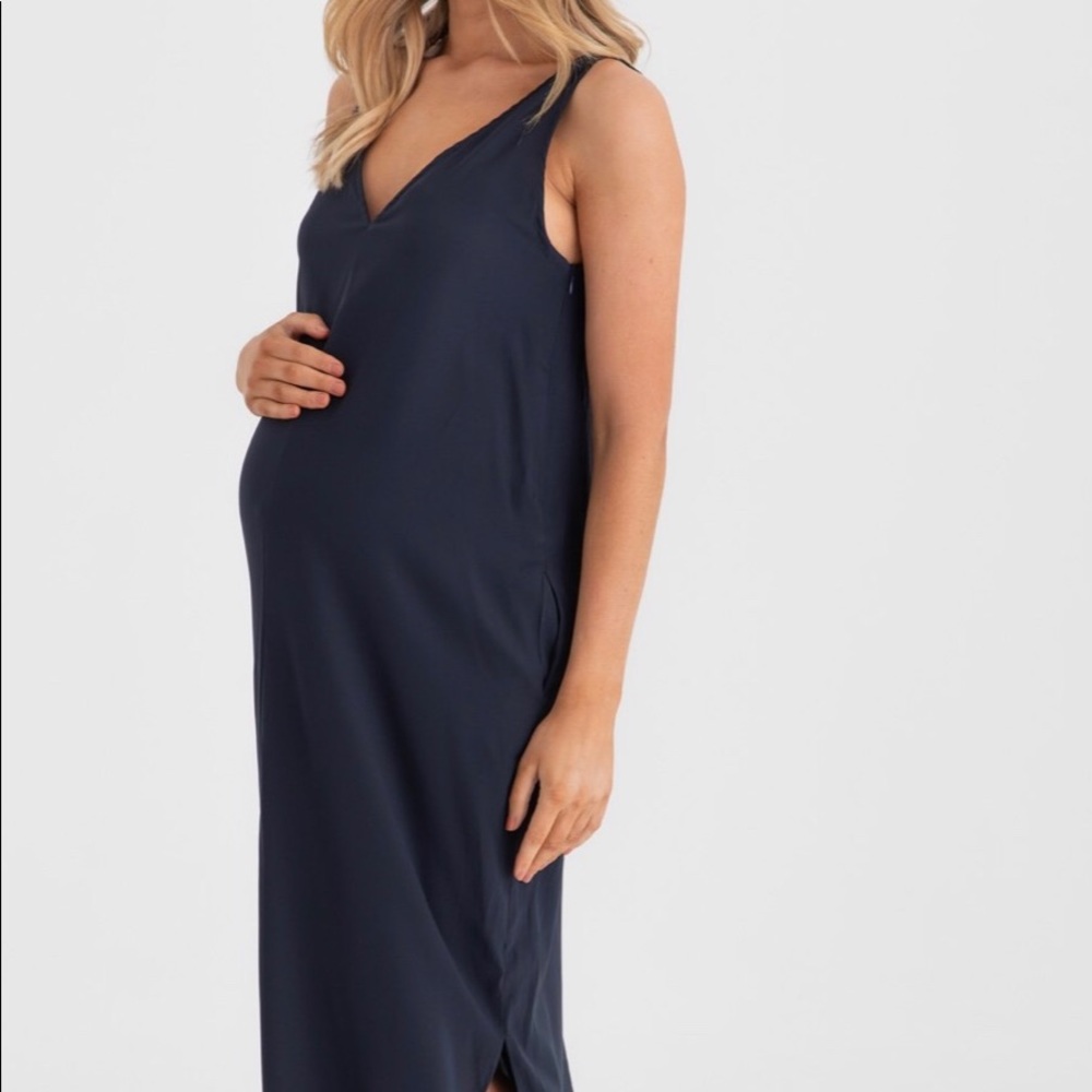Legoe heritage silk indie maxi maternity dress